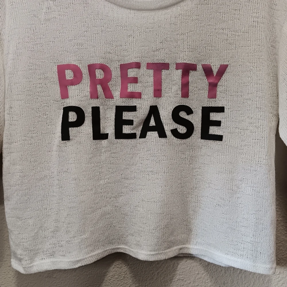 H&M Divided Crop Top Medium Loose Knit   Pretty Please White - Picture 11 of 11
